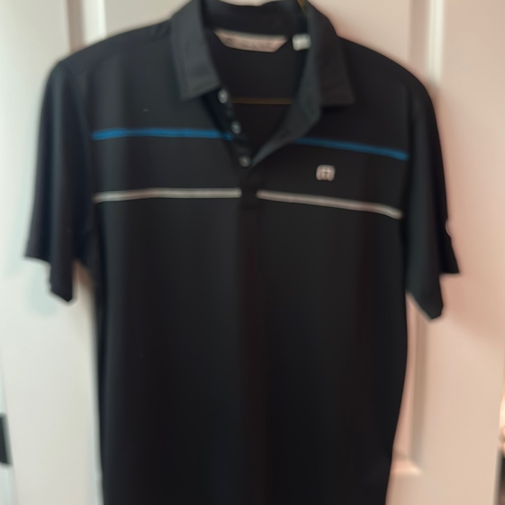 Travis matthews golf polo with Old Sandwich country club logo on sleeve